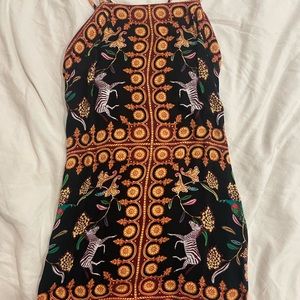 Mini dress with gold and black zebra print